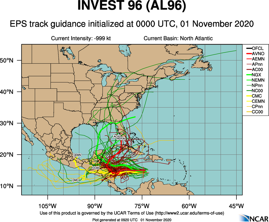 Invest 96L 2020 Hurricane Season « Track The Tropics Spaghetti Models