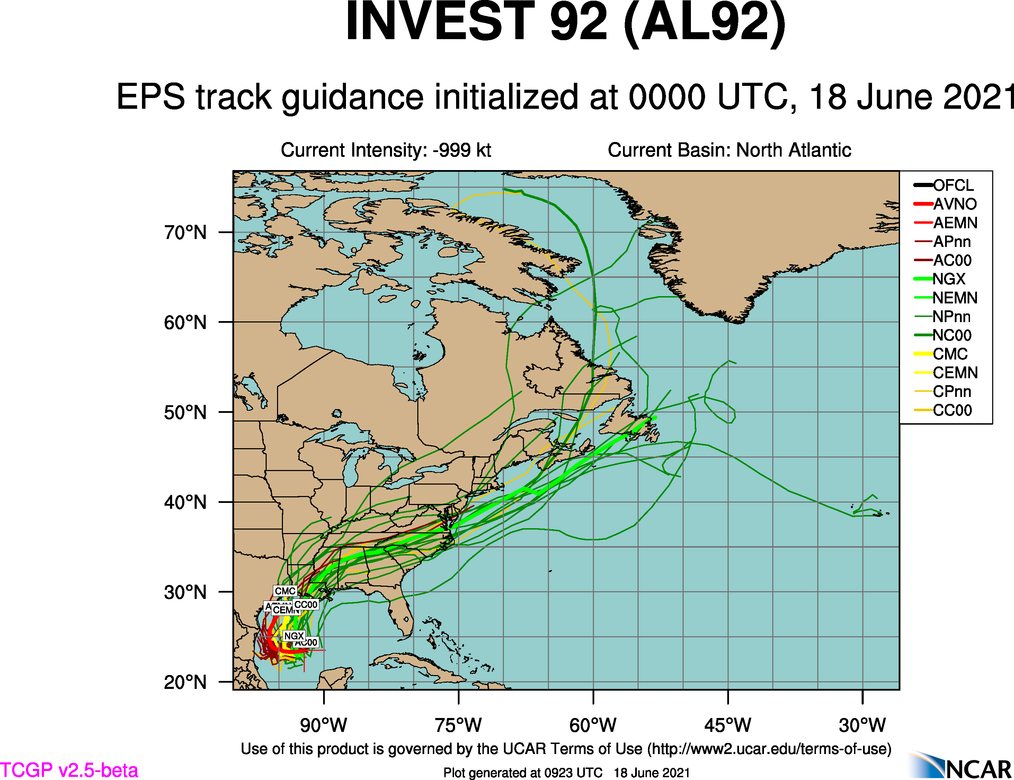 Invest 92L 2021 Hurricane Season « Track The Tropics Spaghetti